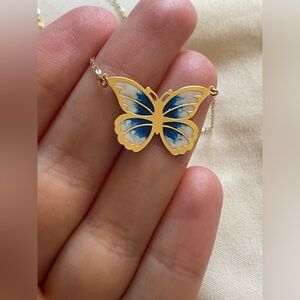 14K Gold Butterfly Necklace